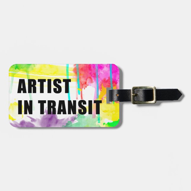 Künstler bei dem Transport - perfekter kreativer Gepäckanhänger (Vorderseite horizontal)