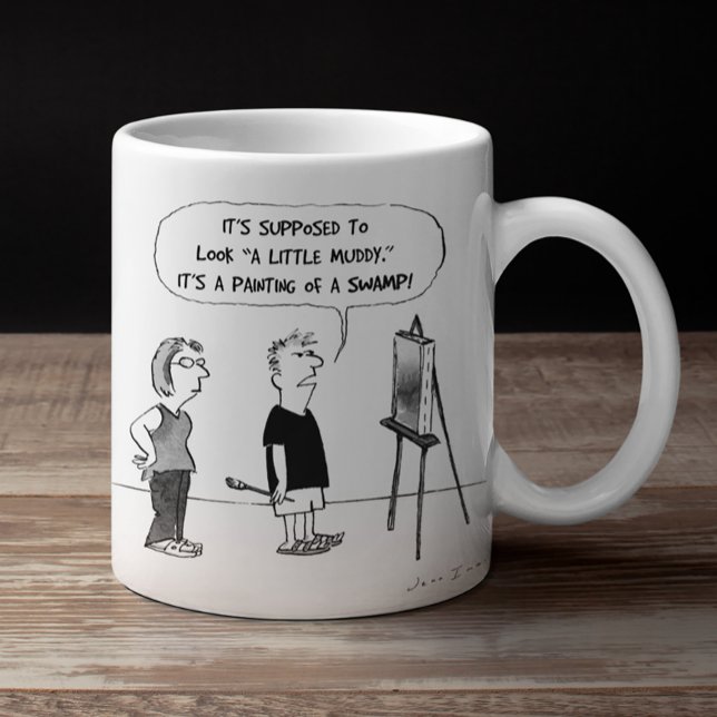 Künstler-Cartoon | Kunstlehrer, Kunstkritiker Kaffeetasse (Von Creator hochgeladen)