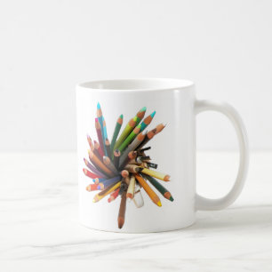 Künstler farbige Öl-Bleistifte Kaffeetasse