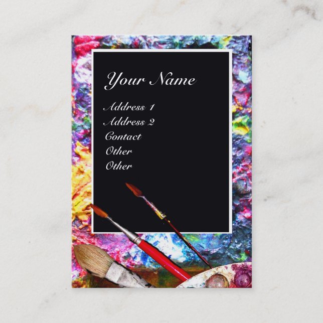 KÜNSTLER FARBPALETTE MONOGRAMM Maler,Kunstgegenstä Visitenkarte (Vorderseite)