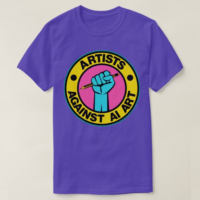 Künstler gegen künstlerische Intelligenz T-Shirt (Design vorne)