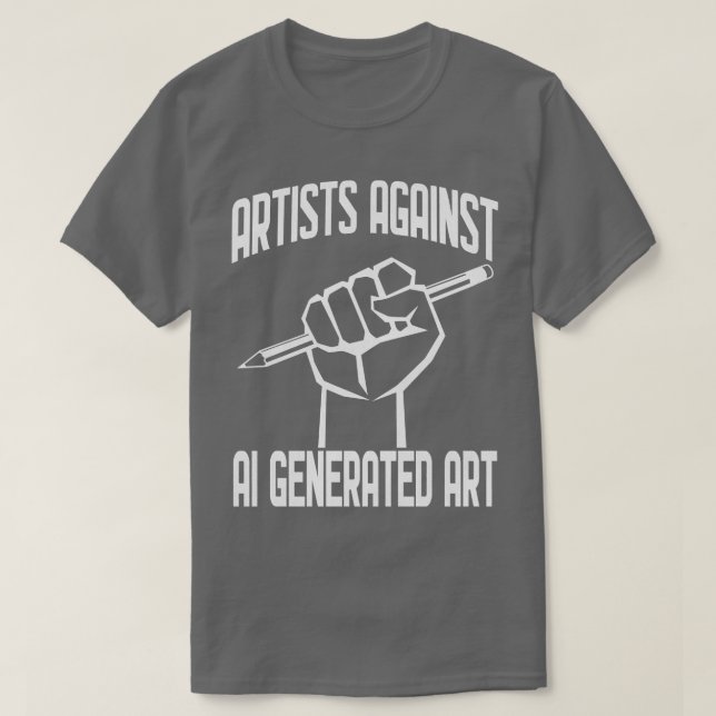 Künstler gegen künstlerische Intelligenz T-Shirt (Design vorne)
