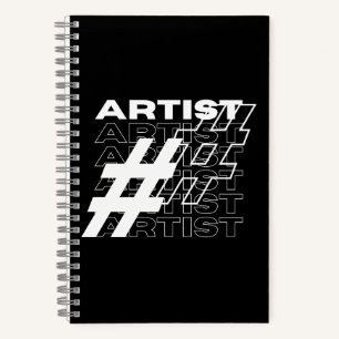 Künstler Hashtag Typografie Notizbuch