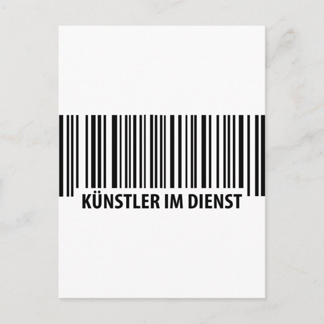 Künstler im Dienst Barcode-Symbol Postkarte (Vorderseite)
