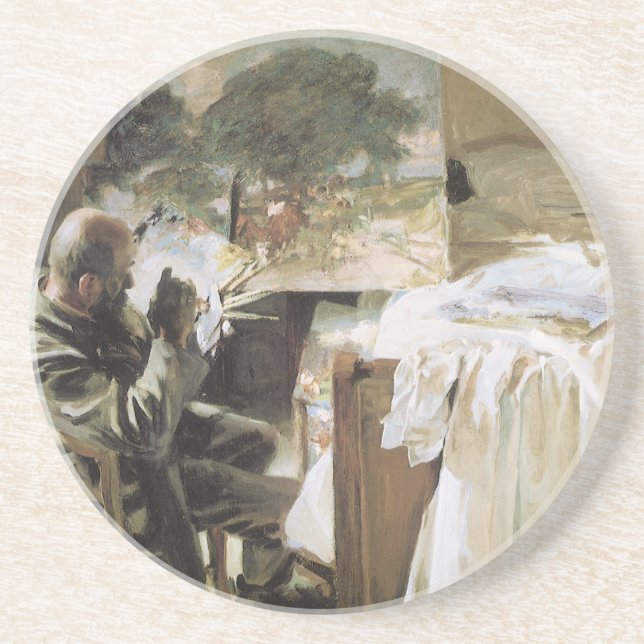 Künstler in Seinem Studio von John Singer Sargent Getränkeuntersetzer (Vorne)
