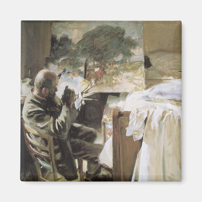 Künstler in Seinem Studio von John Singer Sargent Magnet (Vorne)