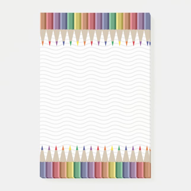 Künstler Lehrer Buntstift Post-it Klebezettel (Vorderseite)