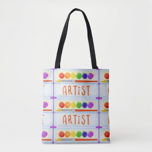 Künstler-Maler-Farben-Paletten-Bürsten-Muster Tasche (Vorderseite)