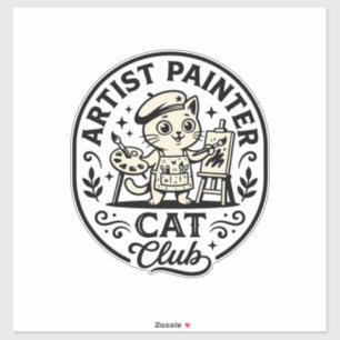 Künstler Maler Katze Lustige Katze Grafik - Künstl Aufkleber