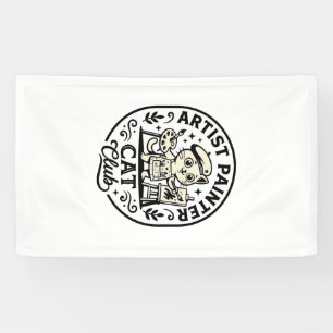 Künstler Maler Katze Lustige Katze Grafik - Künstl Banner