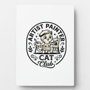 Künstler Maler Katze Lustige Katze Grafik - Künstl Fotoplatte