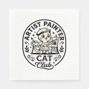 Künstler Maler Katze Lustige Katze Grafik - Künstl Serviette