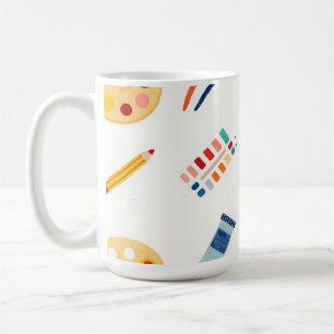 Künstler-Malwerkzeuge Muster Süße Wasserfarbe Kaffeetasse
