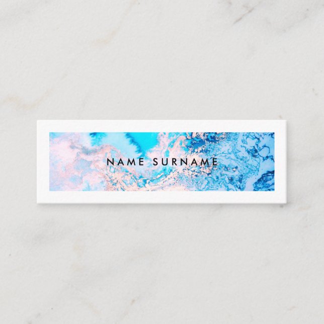 Künstler Marmor Pink Aquarell Mini Business Card Mini Visitenkarte (Vorderseite)