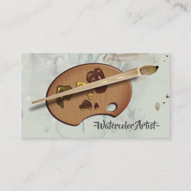 Künstler Palette und Malerpinsel Visitenkarte (Vorderseite)
