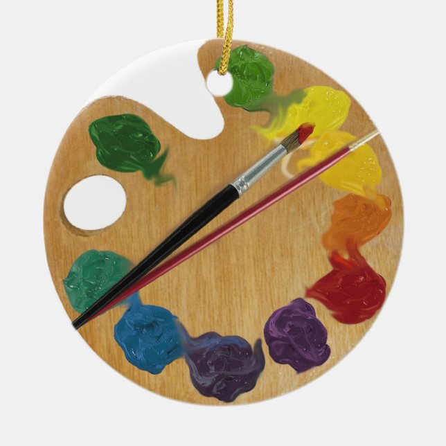Künstler ` s Paletten-Farbrad Keramikornament (Vorne)