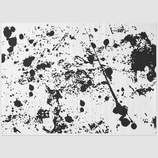 Künstler Schwarz-weiß Paint Spritzer Grunge Textur Seidenpapier (Vorderseite)