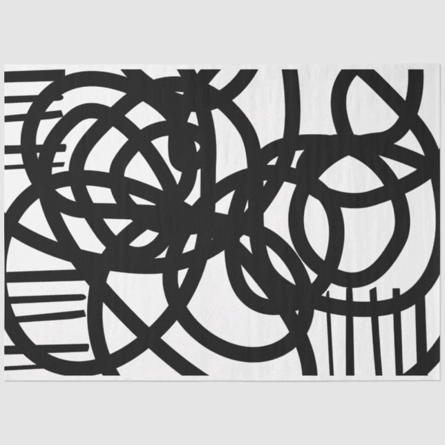 Künstler Schwarz-weiße Extra große Scribble Textur Seidenpapier (Vorderseite)
