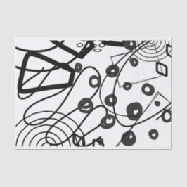Künstler Schwarz-weiße große Circle Doodle Textur Seidenpapier