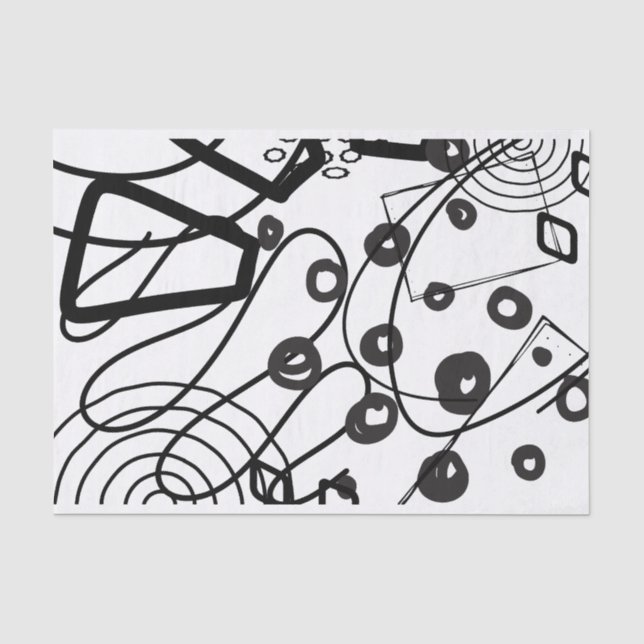 Künstler Schwarz-weiße große Circle Doodle Textur Seidenpapier (Vorderseite)