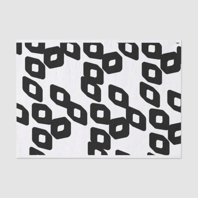 Künstler Schwarz-weiße große Diamant Muster Textur Seidenpapier (Vorderseite)
