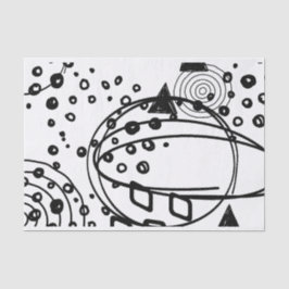Künstler Schwarz-weiße große Doodle Muster Textur Seidenpapier