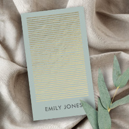 KÜNSTLER SILVER AQUA SKETCH STRIPED LINE PATTER VISITENKARTE