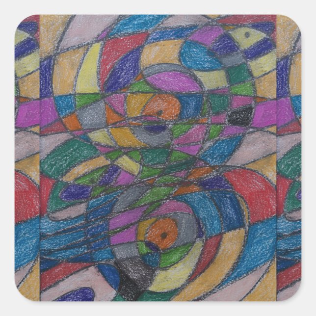 KÜNSTLER VON PAULA REILLY QUADRATISCHER AUFKLEBER (Vorderseite)