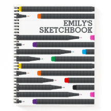 Künstler Zeichnete Sketchbook mit Namen