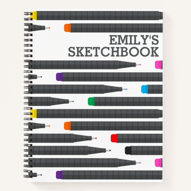 Künstler Zeichnete Sketchbook mit Namen Notizbuch (Vorderseite)