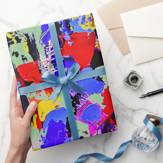 Künstlerfarbe Abstrakt Geschenkpapier (Schenken)