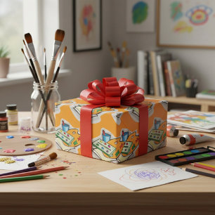 Künstlerfarben Geschenkpapier