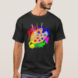 Künstlerfarbenpalette und Pinsel für Künstlermaler T-Shirt