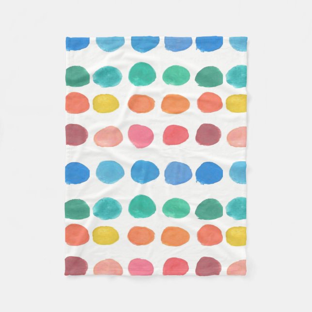 Künstlerfarbensample Polka Dots Fleecedecke (Vorderseite)