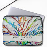 Künstlerfarbigkeit Laptopschutzhülle<br><div class="desc">Der Laptop dieses Künstlers ist mit einem farbenfrohen Mosaik und einer modernen Typografie dekoriert. Einfach anpassbar. Original Mosaik © Michele Davies.</div>