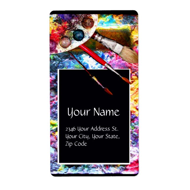 KÜNSTLERFARBPALETTE UND BRUSCHEN, schwarz (Vorne)