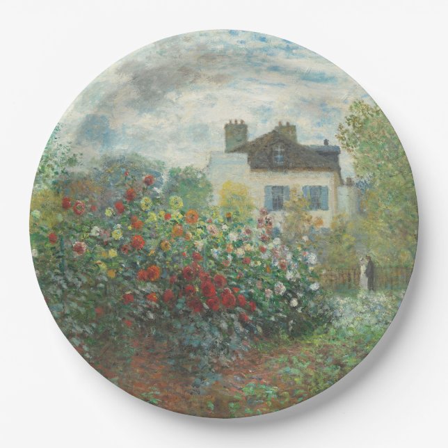 Künstlergarten Renoir Impressionist Malerei Pappteller (Vorderseite)