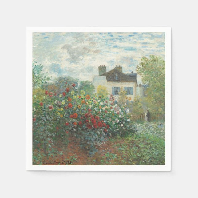 Künstlergarten Renoir Impressionist Malerei Serviette (Vorderseite)