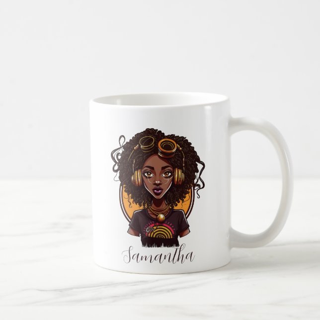 Künstlerin Afro Woman Kaffeetasse (Rechts)