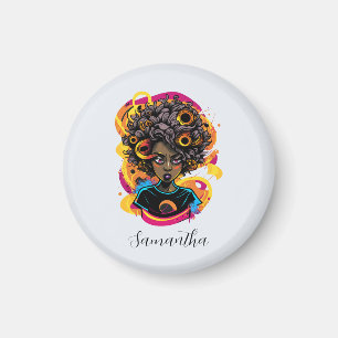 Künstlerin Afro Woman Magnet