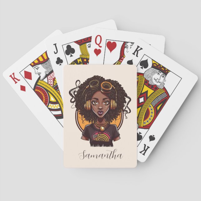 Künstlerin Afro Woman Spielkarten (Rückseite)