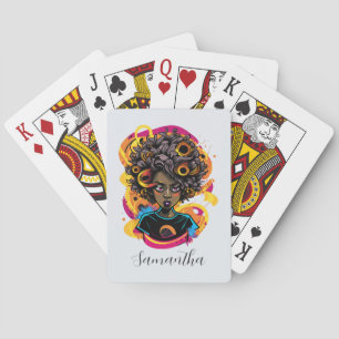 Künstlerin Afro Woman Spielkarten