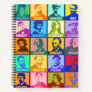 Künstlerin Farbenfrohe Mod Pop Art Spiral Notebo Notizbuch