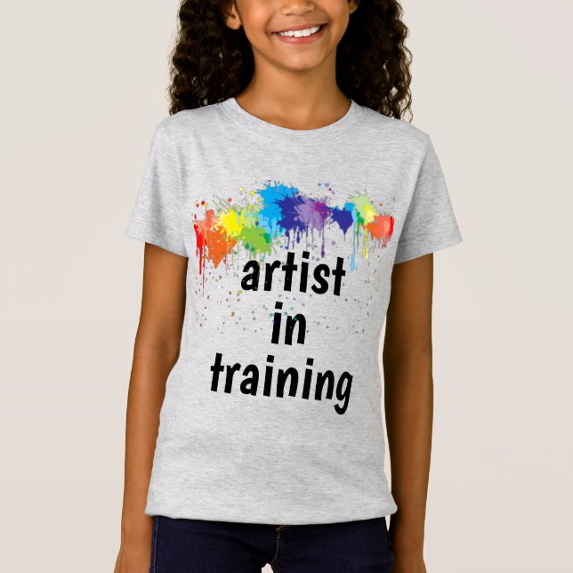 Künstlerin in Ausbildung, mit/mit gefleckter Farbe T-Shirt (Vorderseite)