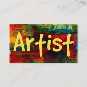 Künstlerin mit Paint Business Card Visitenkarte
