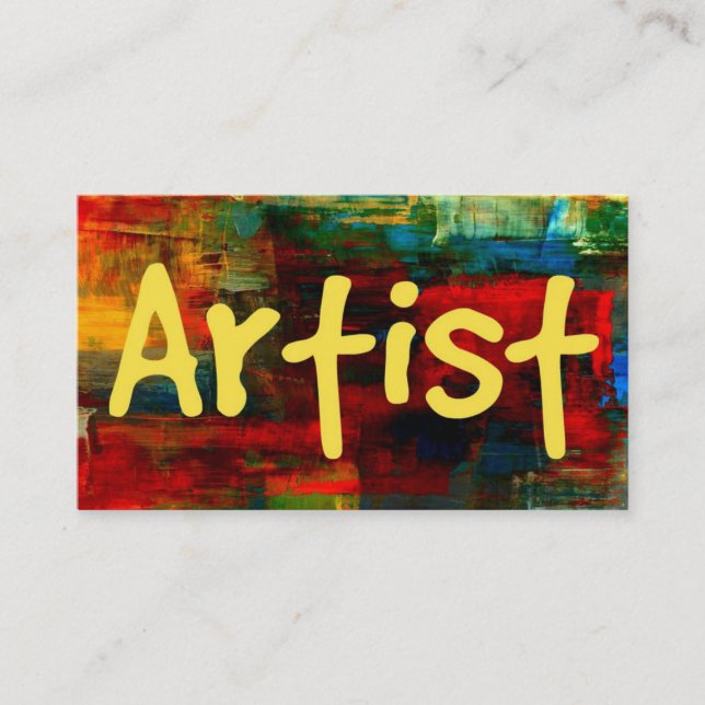Künstlerin mit Paint Business Card Visitenkarte (Vorderseite)