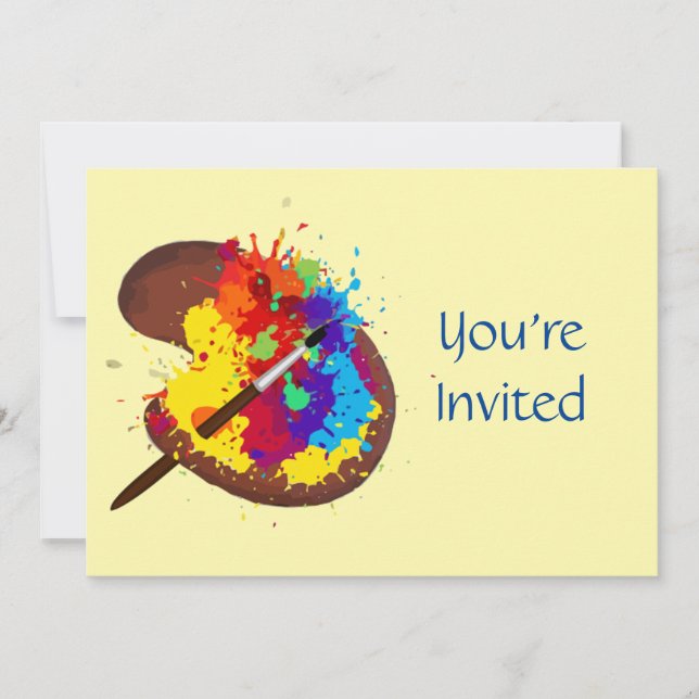 Künstlerin Paint Themed Birthday Einladung (Vorderseite)