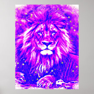 *~* Künstlerisch + Abstrakt kühne Celestial LION A Poster