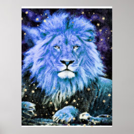 *~* Künstlerisch AP23 Artistic Celestial Blue LION Poster