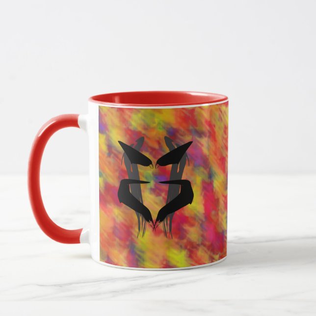 Künstlerisch Blue Psychiatrist Rorschach Blot  Tasse (Links)